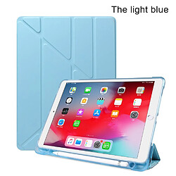 Etui en PU absorption des chocs en origami avec rainure de rangement pour crayon apple bleu clair pour votre Apple iPad 10.2 (2019)/iPad Air 10.5 pouces (2019)/iPad Pro 10.5 pouces (2017)