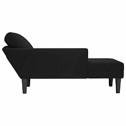 Acheter vidaXL Fauteuil long avec coussin et accoudoir droit noir velours