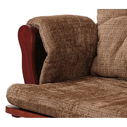 Avis Mendler Fauteuil relax HWC-C76, fauteuil à bascule Fauteuil à bascule avec pouf Tissu/Textile Chenille (465g/m²) ~ marron clair, piètement foncé