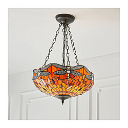 Avis Interiors 1900 Suspension inversée 40 cm Dragonfly Flame, verre et métal