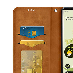 Avizar Étui Portefeuille Google Pixel 6a Porte-cartes Soft-touch Camel pas cher