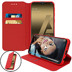 Avizar Housse Samsung Galaxy A20e Étui Folio Fonction Support Vidéo Rouge