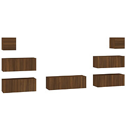 vidaXL Ensemble de meubles TV 7 pcs Chêne marron Bois d'ingénierie