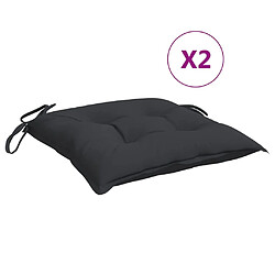 vidaXL Coussins de palette lot de 2 noir 50x50x7 cm tissu oxford