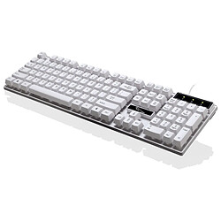 Avis Wewoo Clavier QWERTY blanc pour ordinateur portable, PC ZGB Q17 104 touches USB filaire suspension de bureau de jeu