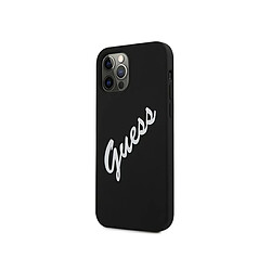 Guess Maroquinerie Guess Coque pour Apple iPhone 12 / 12 Pro Collection Silicone Vintage en TPU Noir