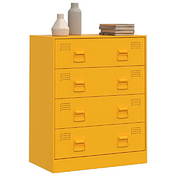 Avis vidaXL Buffet jaune moutarde 67x39x83 cm acier