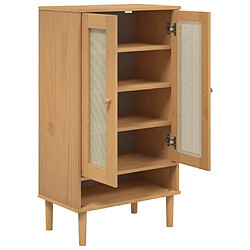 Acheter vidaXL Armoire à chaussures SENJA aspect rotin marron bois massif