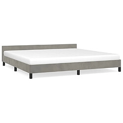 Maison Chic Lit adulte - Cadre Structure de lit avec tête de lit Contemporain Gris clair 200x200 cm Velours -MN80585