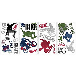 Thedecofactory SPORT STREET EXTREME - Stickers repositionnables sur le thème des sports extrême