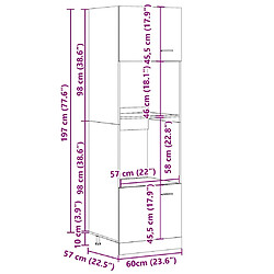 vidaXL Armoire à micro-ondes chêne artisanal 60x57x207 cm pas cher