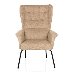 Fauteuil de relaxation / Fauteuil à oreilles HAVENIO tissu abricot hjh LIVING