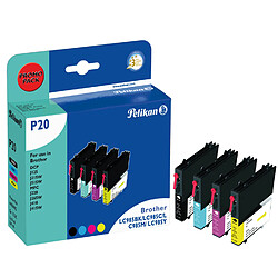 Pelikan Pack Cartouche d'encre pour BROTHER MFC-J265W (LC985 VAL) - BK/C/M/Y Cartouches Noir et couleurs pour imprimantes Brother