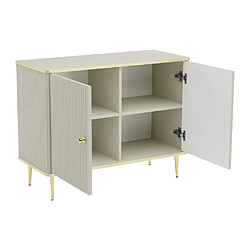 Acheter Buffet avec 2 portes en MDF et acier - Beige et Doré - SINEAD de Pascal MORABITO