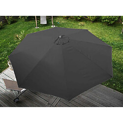 Mendler Parasol Florida, Parasol de jardin, Parasol de marché, Ø 3,5m polyester/bois 7kg ~ anthracite