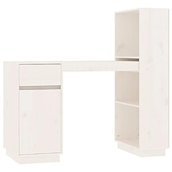 Maison Chic Bureau,Table de travail,bureau de travail pour chambre Blanc 110x53x117 cm Bois massif de pin -GKD44814