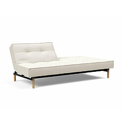 Avis Inside 75 INNOVATION LIVING Canape SPLITBACK STEM Pieds chêne naturel Convertible lit 115*210cm Tissu Bouclé Off White