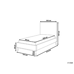 Avis Beliani Lit simple en velours blanc cassé 90 x 200 cm BAYONNE