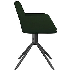 Acheter vidaXL Chaises pivotantes à manger lot de 2 Vert foncé Velours