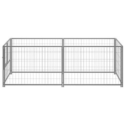 Avis Helloshop26 Chenil extérieur cage enclos parc animaux chien argenté 200 x 100 x 70 cm acier 02_0000253