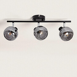 Ledkia Plafonnier Orientable Métal et Verre 3 Spots Romsy Transparent