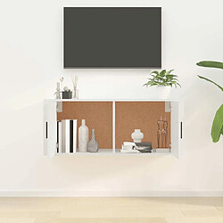 Avis Maison Chic Meuble TV scandinave mural Banc TV suspendu pour salon - Blanc brillant 100x34,5x40 cm -MN67164