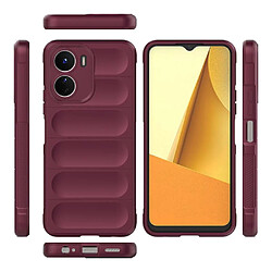 Htdmobiles Coque pour Vivo Y16 - housse etui silicone gel fine + verre trempe - ROUGE BORDEAUX