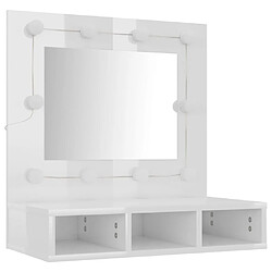 Helloshop26 Armoire à miroir avec led 60 x 31,5 x 62 cm blanc brillant 02_0006657