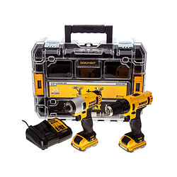 Pack 2 machines 10.8V 2Ah: perceuse visseuse DCD710 + Visseuse à Choc DCF815 DEWALT DCK211D2T