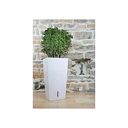 Riviera Pot en plastique carré avec réserve d'eau 52 cm Eva Blanc.