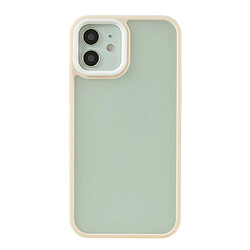 Coque en TPU + acrylique beige pour votre Apple iPhone 12/12 Pro 6.1 pouces