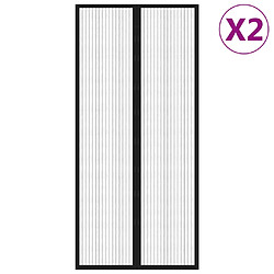 vidaXL Rideaux de porte anti-insectes 2 pcs avec aimants noir 210x90cm