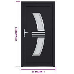 vidaXL Porte d'entrée anthracite 98x200 cm PVC pas cher