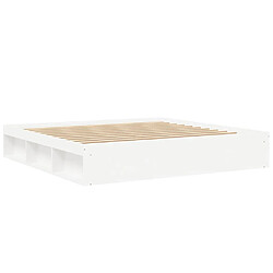 Maison Chic Lit adulte - Lit simple Cadre de lit,Structure du lit Contemporain blanc 200x200 cm -MN68063 pas cher