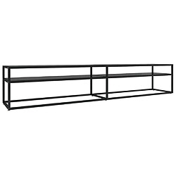 vidaXL Meuble TV noir 220x40x40,5 cm verre trempé