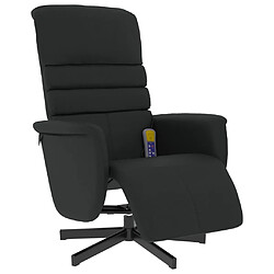 vidaXL Fauteuil inclinable de massage repose-pieds noir similicuir