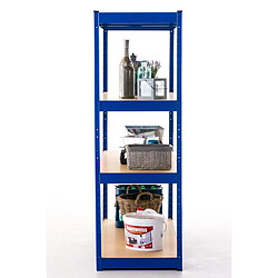 Decoshop26 Etagère galvanisée pour charges lourdes en métal 4 niveaux bleu 160x60x180cm ETA10073