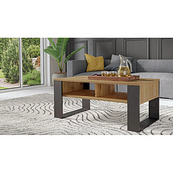 Avis Vivaldi Table Basse Modern III Chene Artisan Noir 90 cm