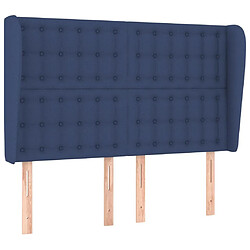 Maison Chic Tête de lit scandinave avec oreilles,meuble de chambre Bleu 147x23x118/128 cm Tissu -MN46243