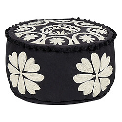 Beliani Pouf PATRI Noir Coton 50 cm 50 cm 