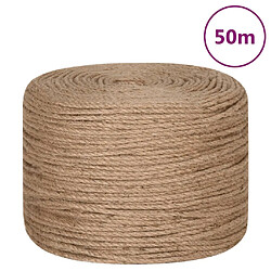 vidaXL Corde de jute 50 m de long 6 mm d'épaisseur