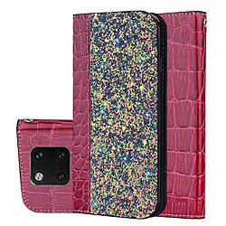 Wewoo Etui à rabat horizontal en cuir texturé texturé avec texture croco pour Huawei Mate 20 Pro, avec emplacements pour cartes et support (vin rouge)