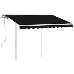 vidaXL Auvent manuel rétractable avec poteaux 3x2,5 m Anthracite