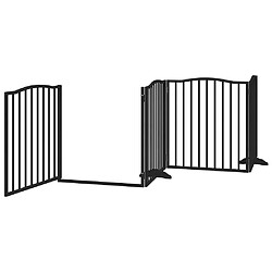 Avis vidaXL Barrière pour chien porte pliable 12panneaux noir bois peuplier