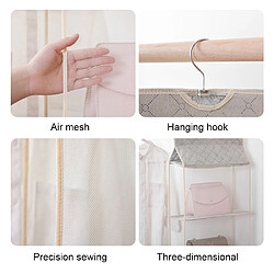 Universal Beige suspendu sac à main organisateur armoire placard transparent sac de rangement porte mur chaussures sac 3D