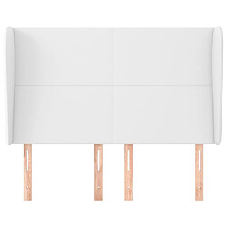 Avis Maison Chic Tête de lit scandinave avec oreilles,meuble de chambre Blanc 147x23x118/128 cm Similicuir -MN36992