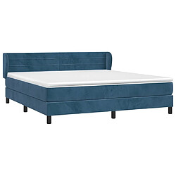 Avis Maison Chic Lit Adulte - Lit simple Lit à sommier tapissier et matelas moelleux - Meuble de Chambre - Bleu foncé 160x200cm Velours -MN11829