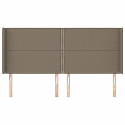 Avis Maison Chic Tête de lit moderne avec oreilles pour chambre - Décoration de lit Taupe 203x16x118/128 cm Tissu -MN58310