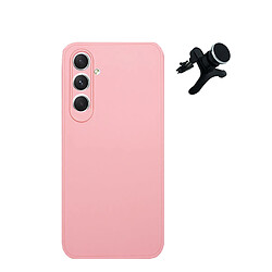 Kit Support Magnétique Renforcé + Étui Silicone Liquide Phonecare pour Samsung Galaxy S23 FE - Rose