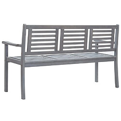 Avis vidaXL Banc de jardin 3 places avec coussin 150 cm Gris Eucalyptus